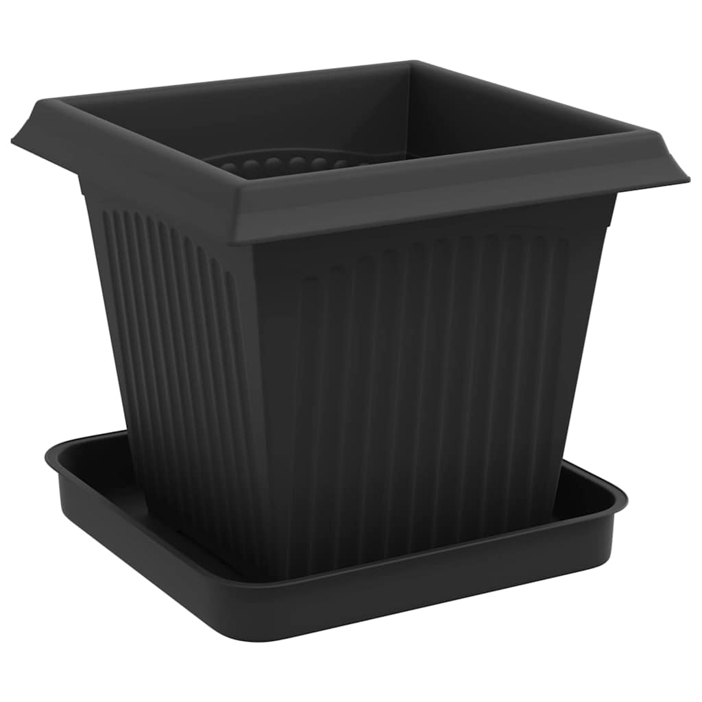 Macetas 24 pcs Negro 16 x 16 x 14 cm Plástico