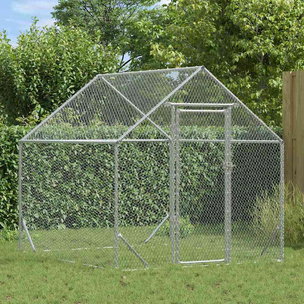 Jaula para pollos Plateado 170 x 100 x 177 cm Acero Galvanizado