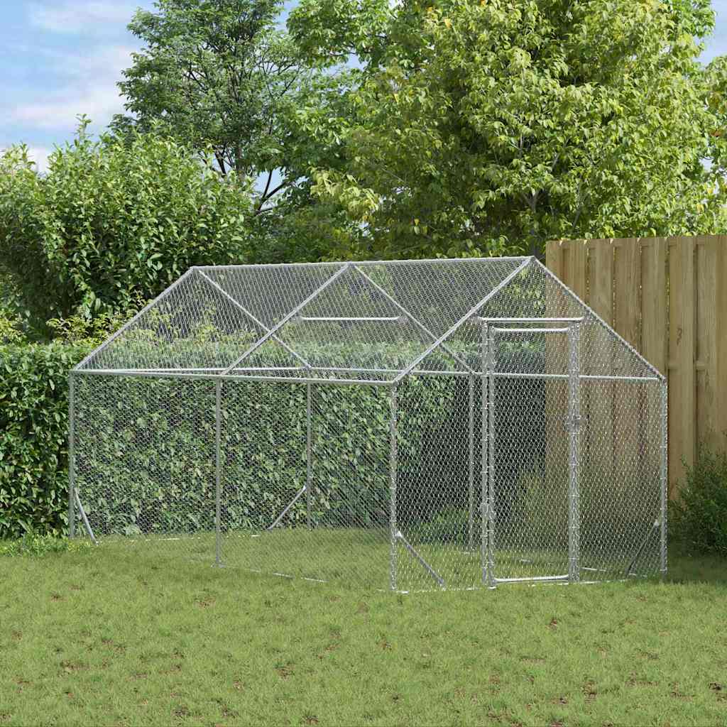 Jaula para pollos Plateado 170 x 100 x 177 cm Acero Galvanizado