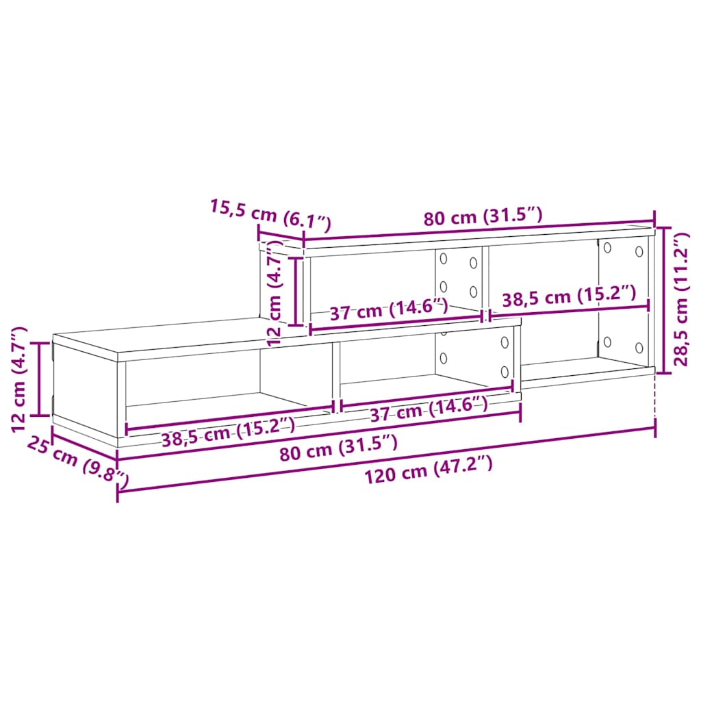 SoportedeTVdepared 120x25x28,5cm Madera contrachapada