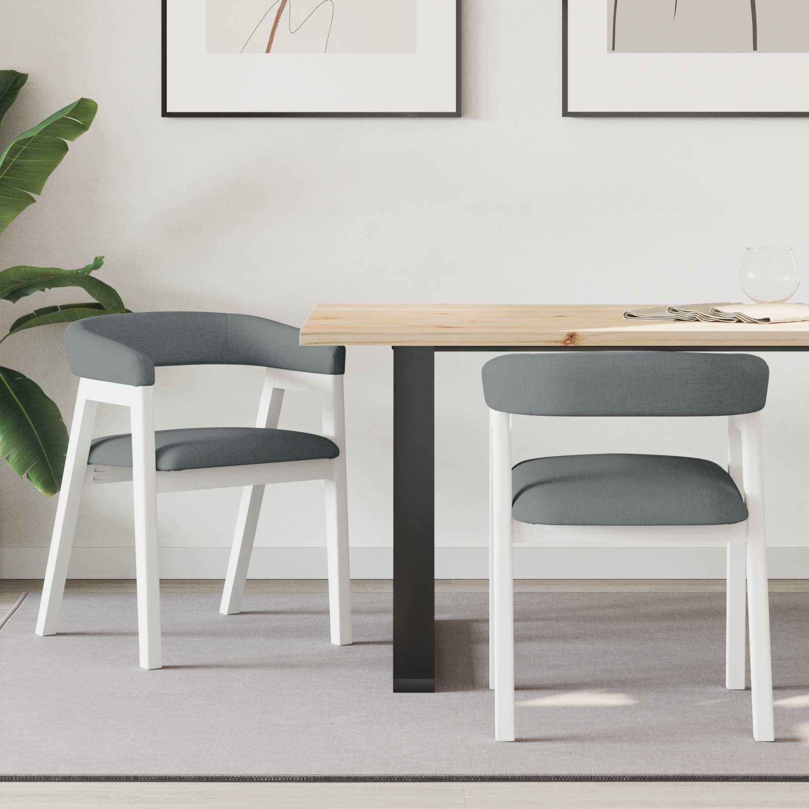 Sillas de comedor 2 pcs 54 x 57 x 73 cm Madera de Caucho Sólido