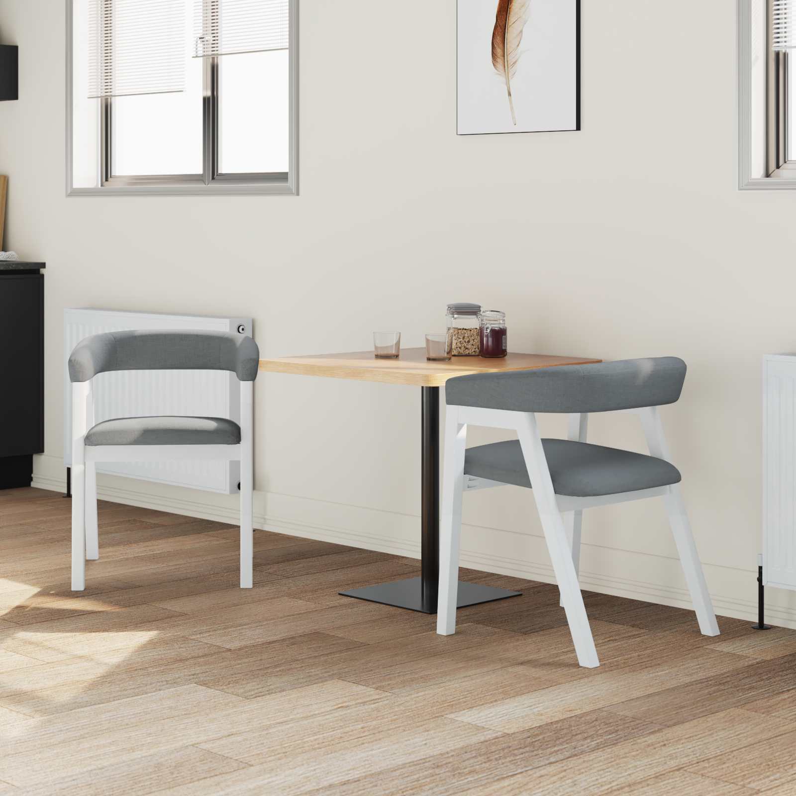 Sillas de comedor 2 pcs 54 x 57 x 73 cm Madera de Caucho Sólido