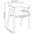 Sillas de comedor 2 pcs 54 x 57 x 73 cm Madera de Caucho Sólido