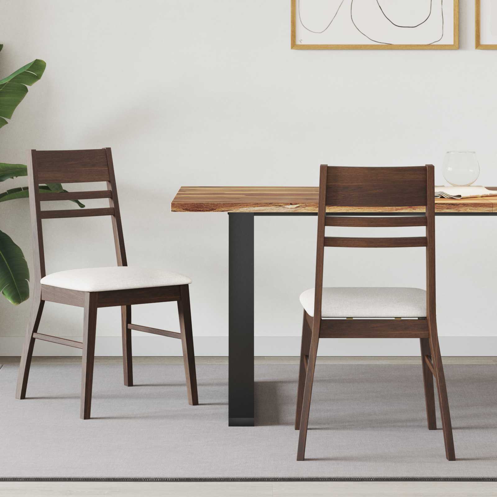Dining Chairs 2 pcs 43 x 54 x 89 cm Solid Rubberwood