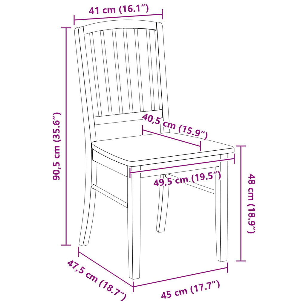 Sillas de comedor 2 pcs 50 x 52,5 x 91 cm