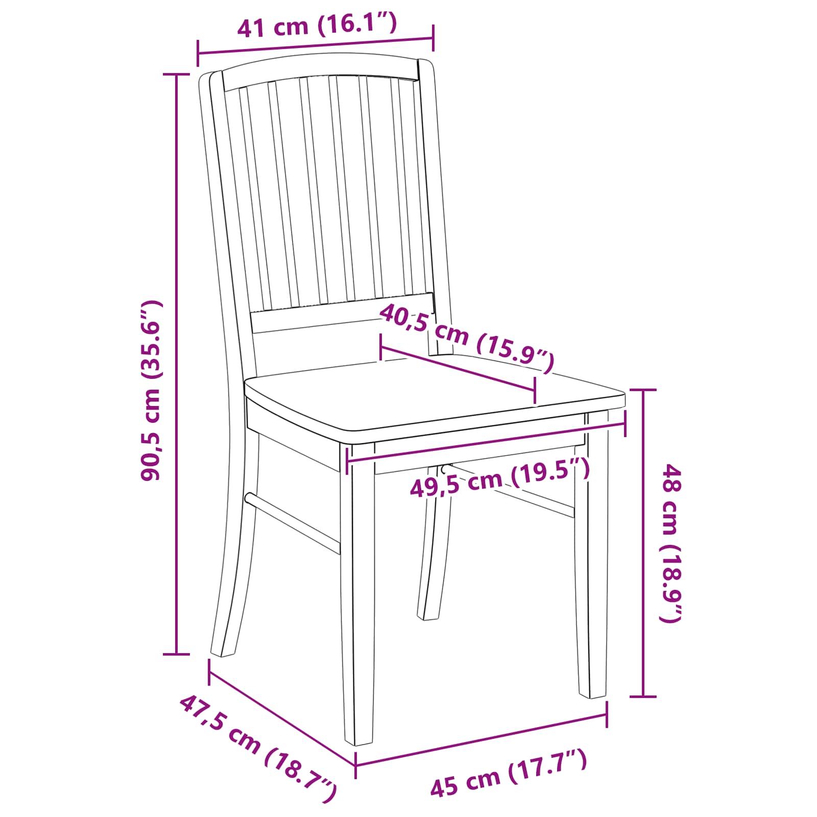 Sillas de comedor 2 pcs 50 x 52,5 x 91 cm