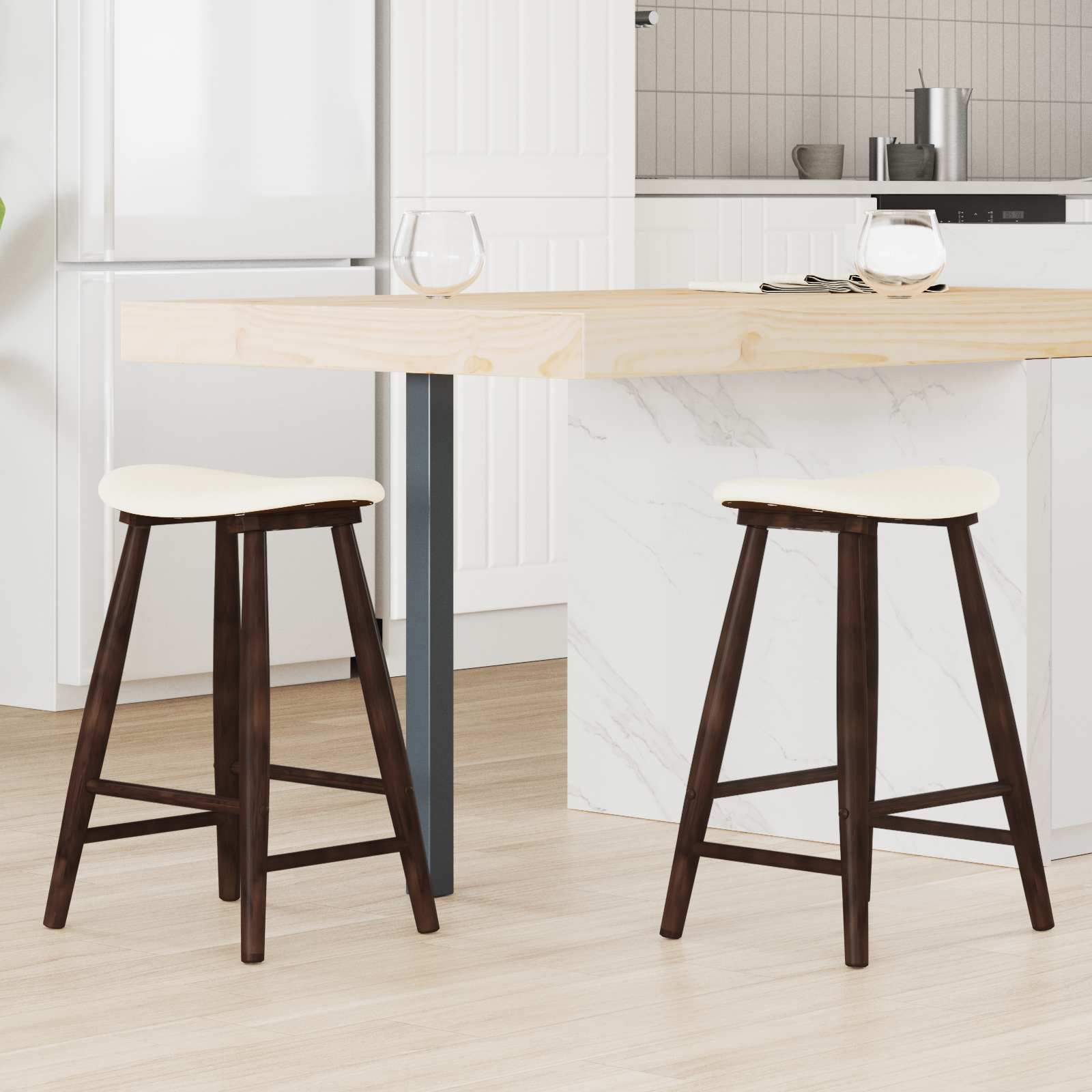 Dining Chairs 2 pcs 46 x 37 x 63 cm Solid Rubberwood