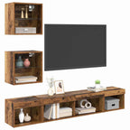 Unidades de TV de Pared con LED con LED 5 pcs Madera vieja