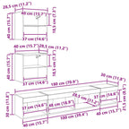 Unidades de TV de Pared con LED con LED 5 pcs Madera vieja