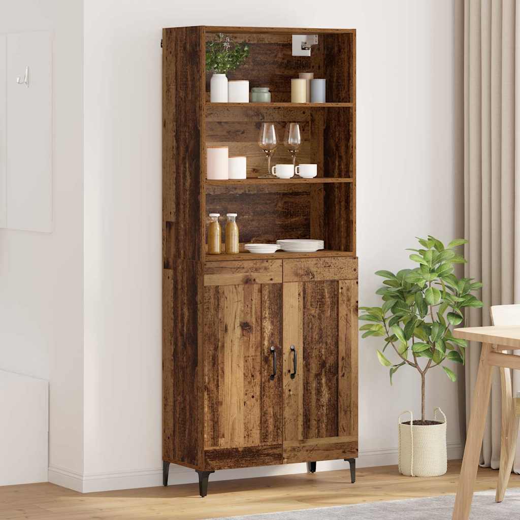 Aparador 3 pcs Negro 70 x 41 x 75 cm Madera de ingeniería
