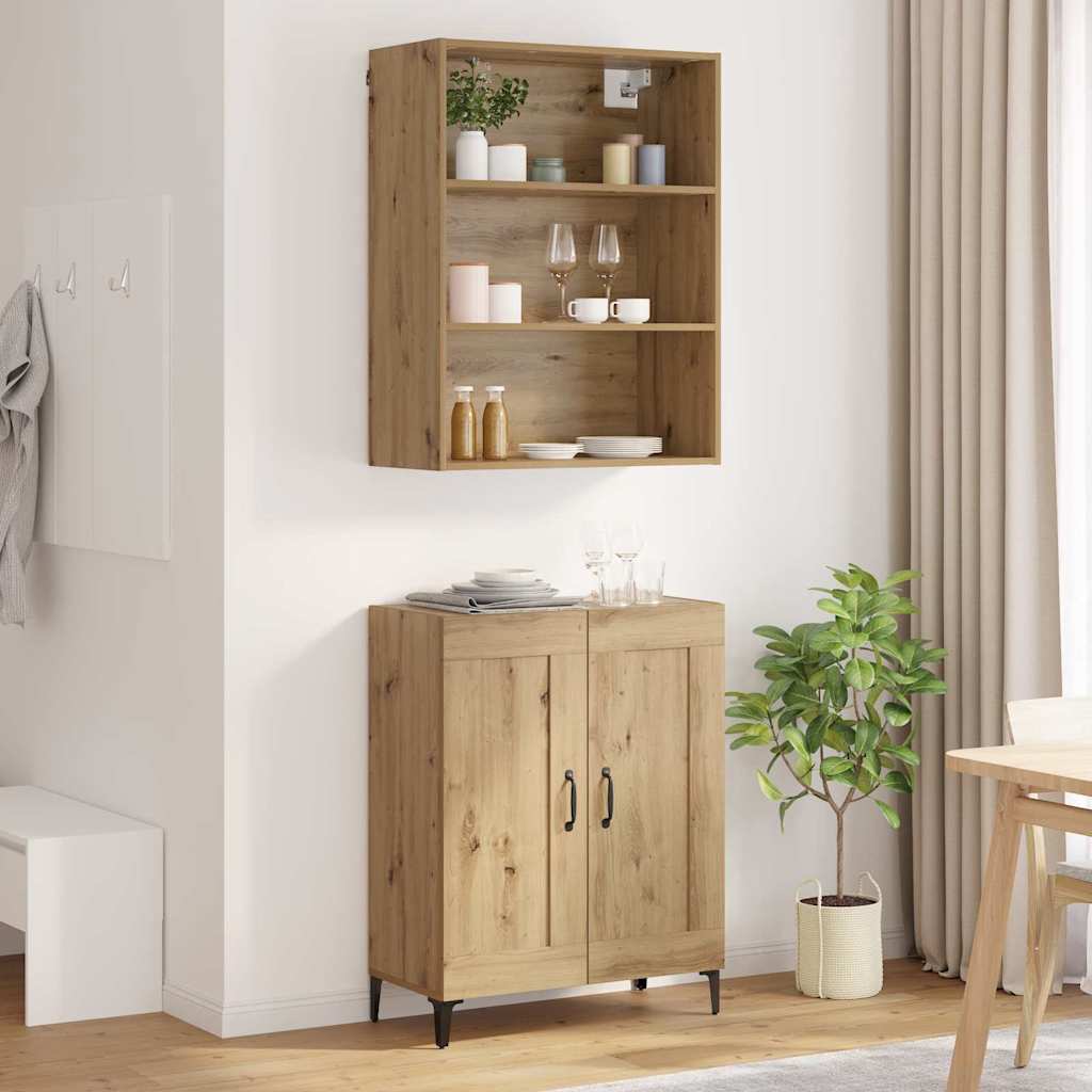 Aparador alto 2 pcs Roble artisan Madera de ingeniería