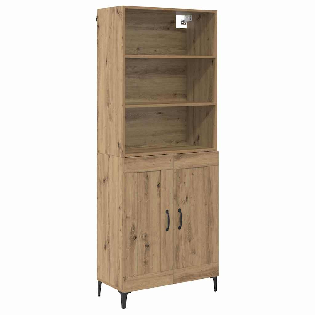 Aparador alto 2 pcs Roble artisan Madera de ingeniería
