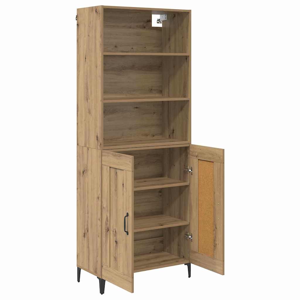 Aparador alto 2 pcs Roble artisan Madera de ingeniería
