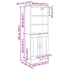 Aparador alto 2 pcs Roble artisan Madera de ingeniería