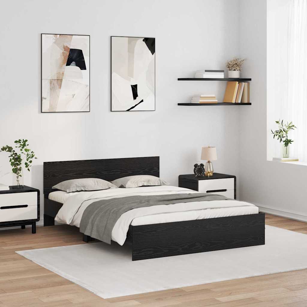 Bed Frame with Headboard Old Wood 100 x 200 cm