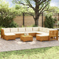 Conjunto de sofá de exterior com almofada 11 Peça Castanho