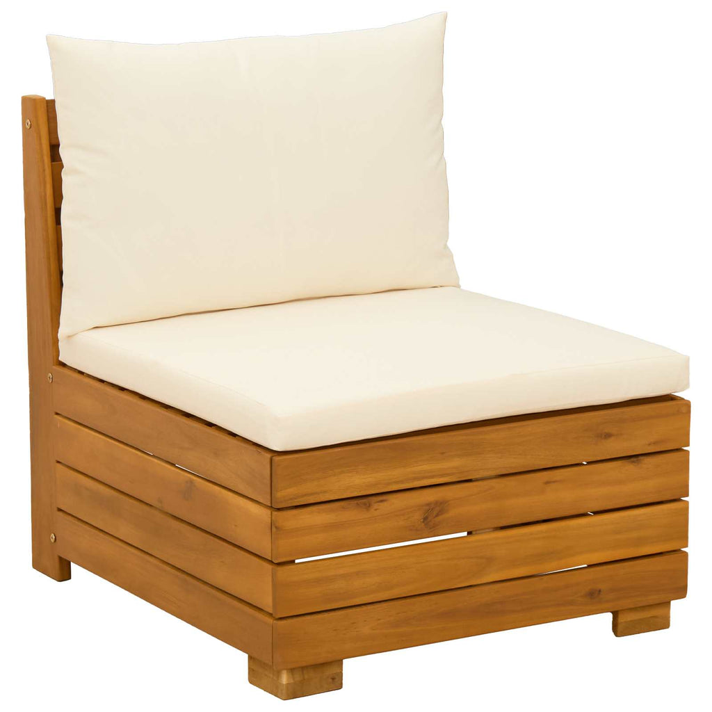 Conjunto de sofás de exterior con cojín 11 Pieza Marrón