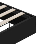 Estructura de Cama Ottoman Negro 153 x 203 cm Cuero sintético