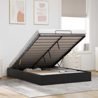 Estructura de Cama Ottoman Negro 153 x 203 cm Cuero sintético