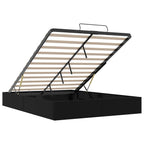 Estructura de Cama Ottoman Negro 153 x 203 cm Cuero sintético