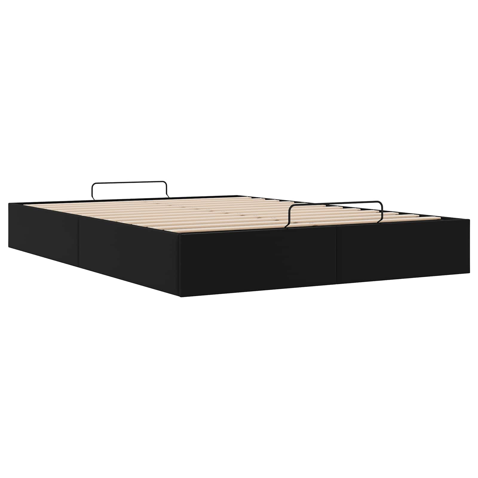 Estructura de Cama Ottoman Negro 153 x 203 cm Cuero sintético