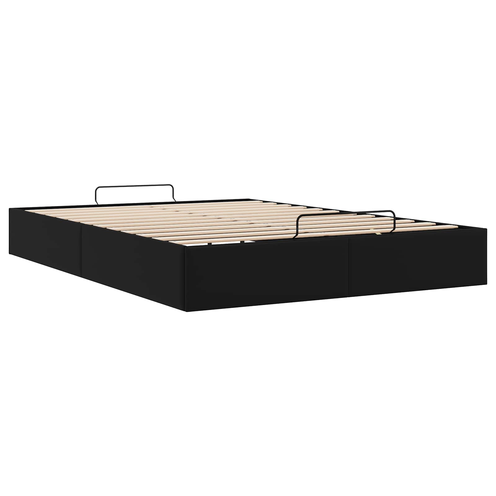 Estructura de Cama Ottoman Negro 153 x 203 cm Cuero sintético