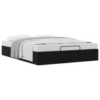 Estructura de Cama Ottoman Negro 153 x 203 cm Cuero sintético
