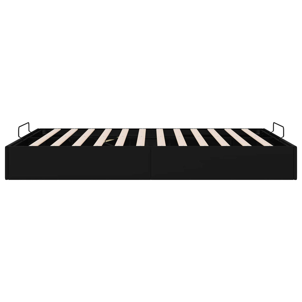 Estructura de Cama Ottoman Negro 153 x 203 cm Cuero sintético