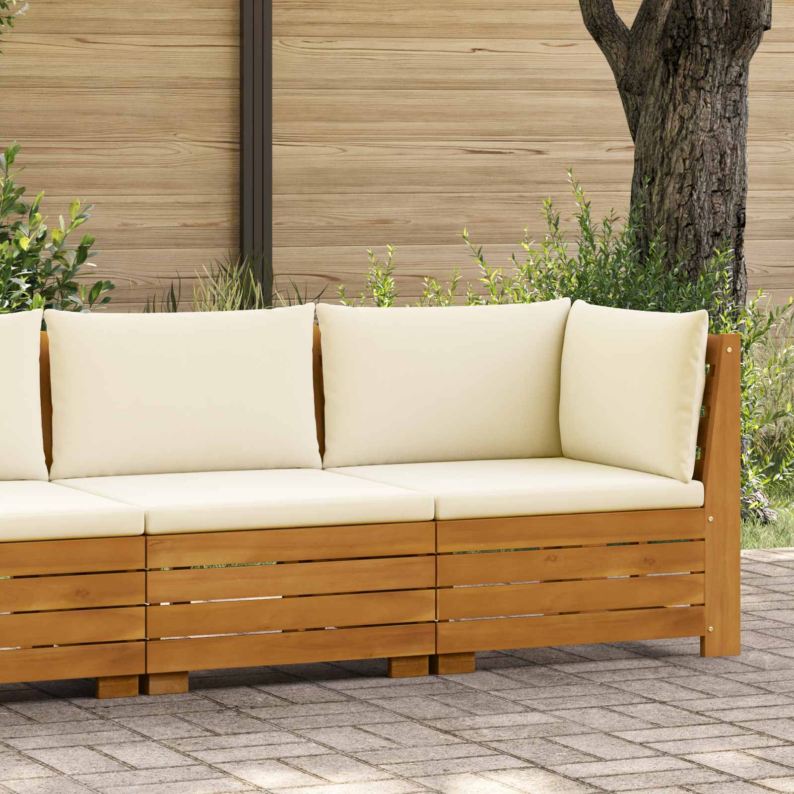 Conjunto de Sofás de Jardim de 2 Peças Madeira de Acácia Maciça