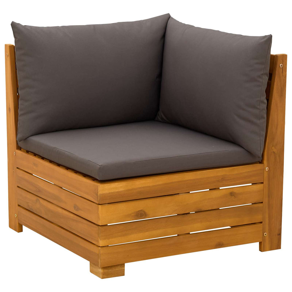 2 Pieza Conjunto de Sofás de Jardín Madera de Acacia Sólida