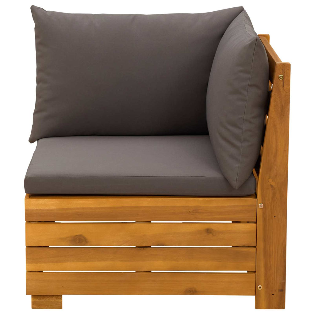 2 Pieza Conjunto de Sofás de Jardín Madera de Acacia Sólida