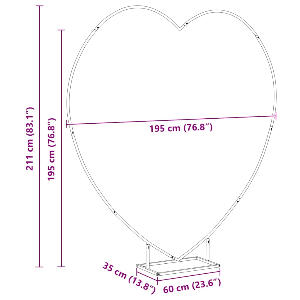 Arco de Boda 195 x 35 x 211 cm Acero