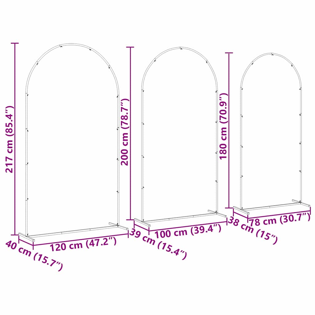 Arco de Boda 3 pcs Acero