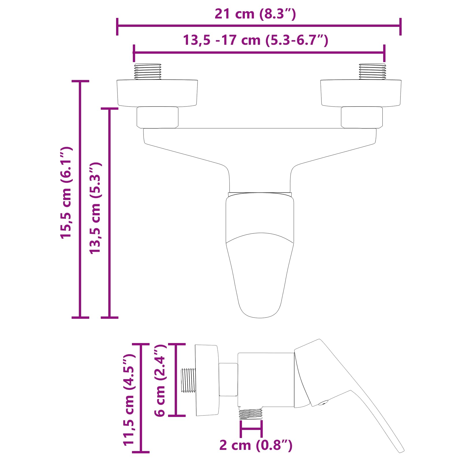 Grifo Mezclador de Ducha Cromado G 1 / 2 pulgadas