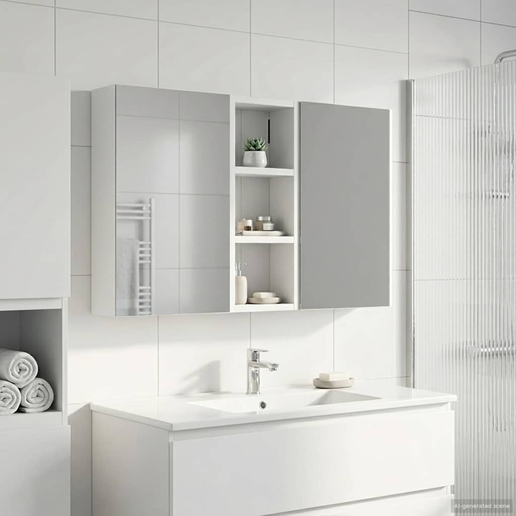 Juego de Muebles de Baño con estante 3 pcs 100 x 10,5 x 50 cm