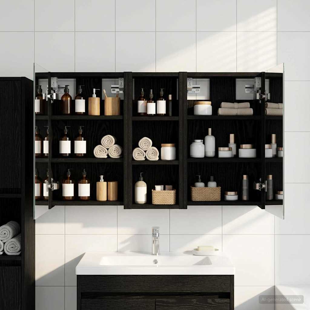 Juego de Muebles de Baño con estante 3 pcs 100 x 10,5 x 50 cm