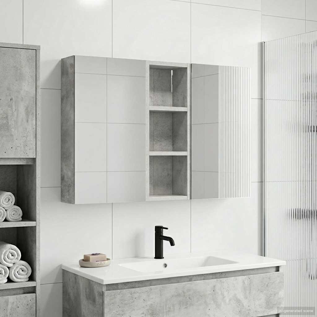 Juego de Muebles de Baño con estante 3 pcs 100 x 10,5 x 50 cm