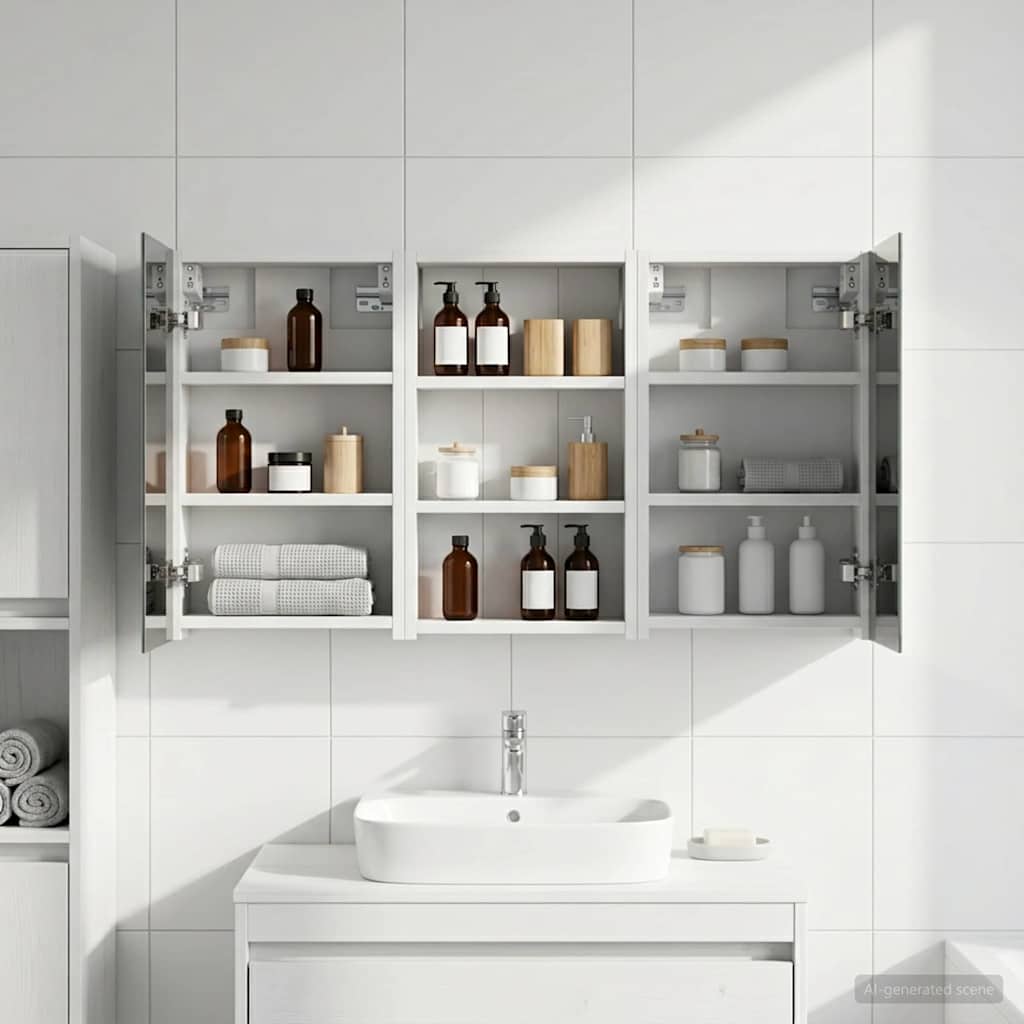 Juego de Muebles de Baño con estante 3 pcs 100 x 10,5 x 50 cm