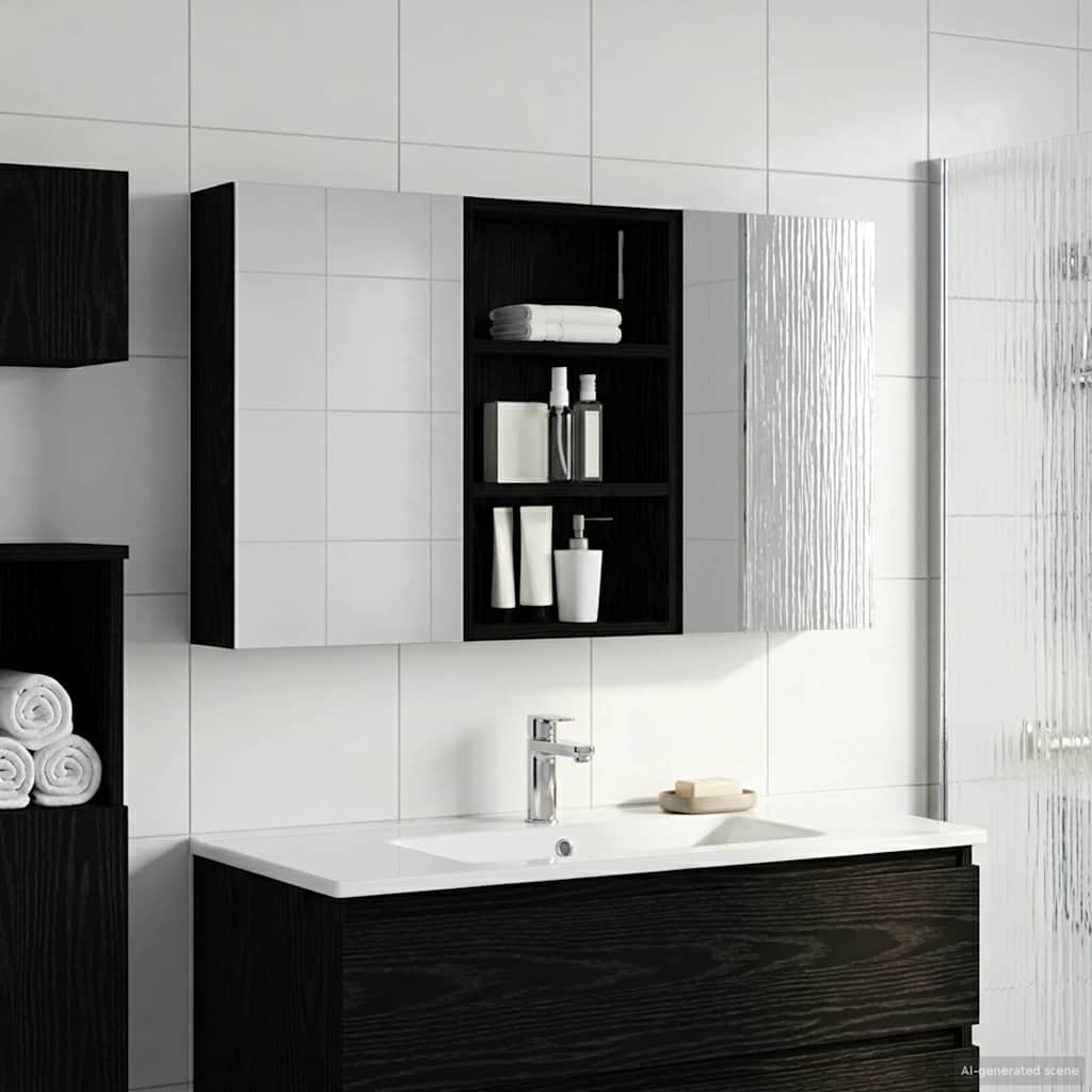 Juego de Muebles de Baño con estante 3 pcs 100 x 10,5 x 50 cm