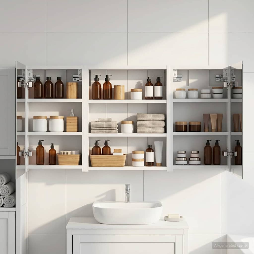 Juego de Muebles de Baño con estante 3 pcs 100 x 10,5 x 50 cm