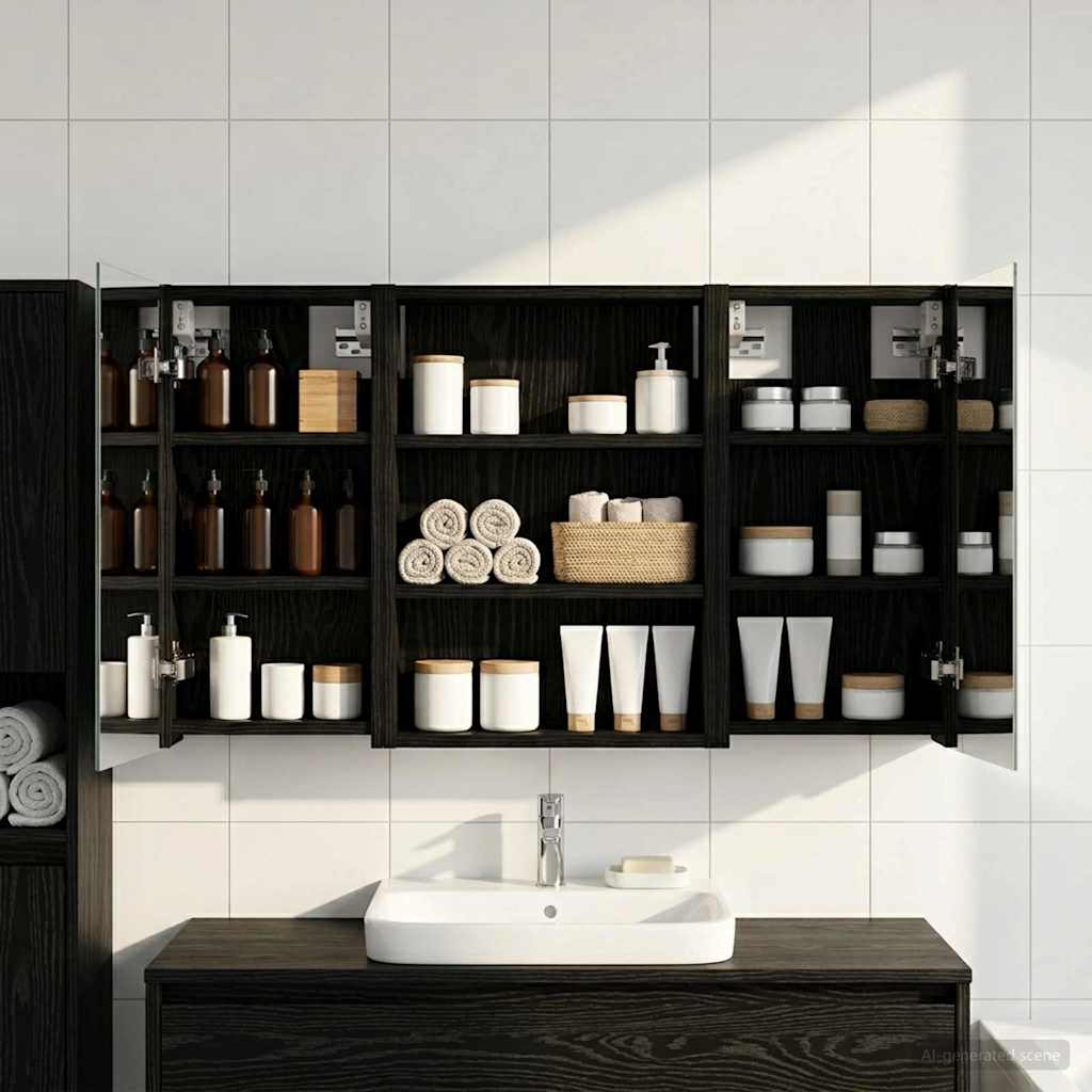 Juego de Muebles de Baño con estante 3 pcs 100 x 10,5 x 50 cm
