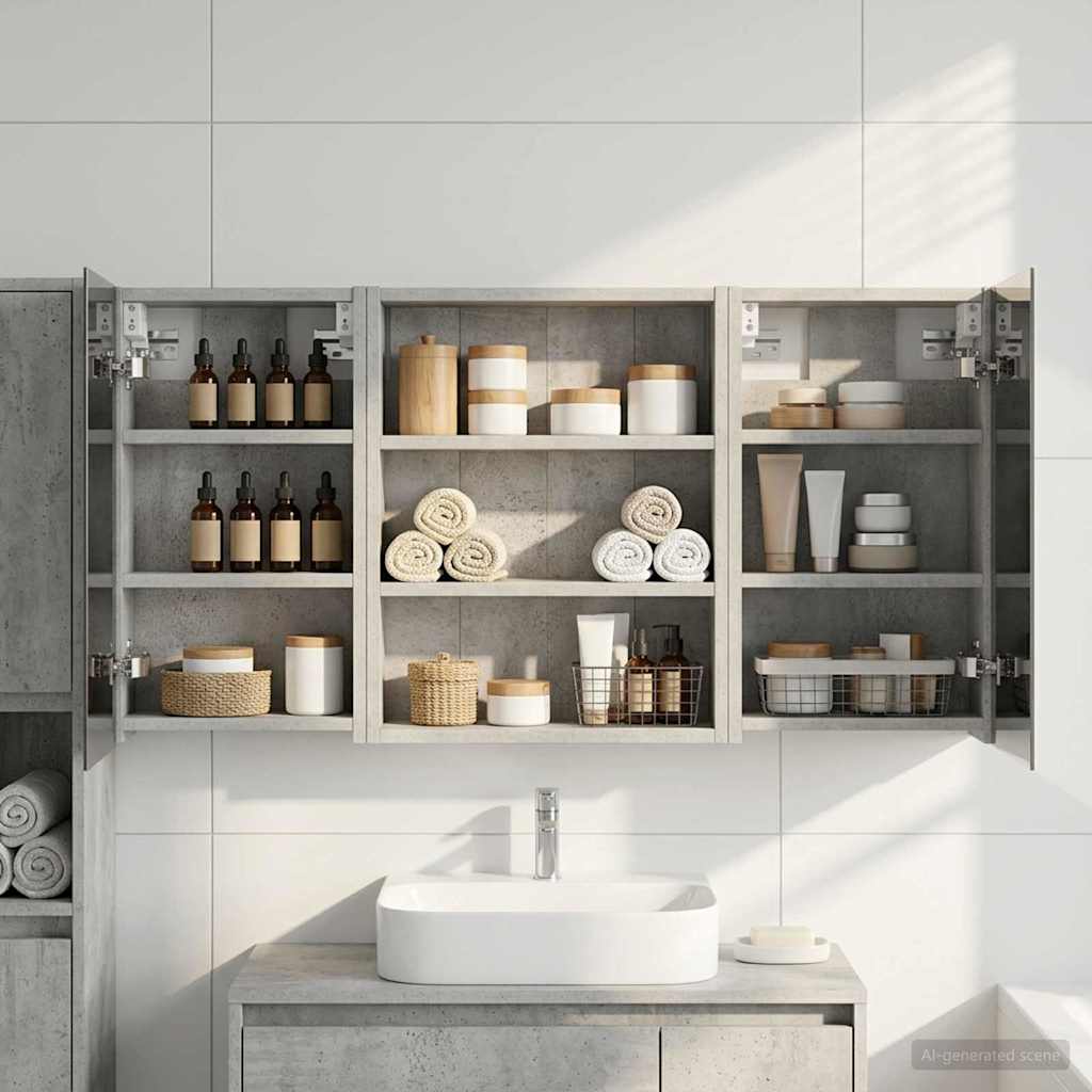 Juego de Muebles de Baño con estante 3 pcs 100 x 10,5 x 50 cm