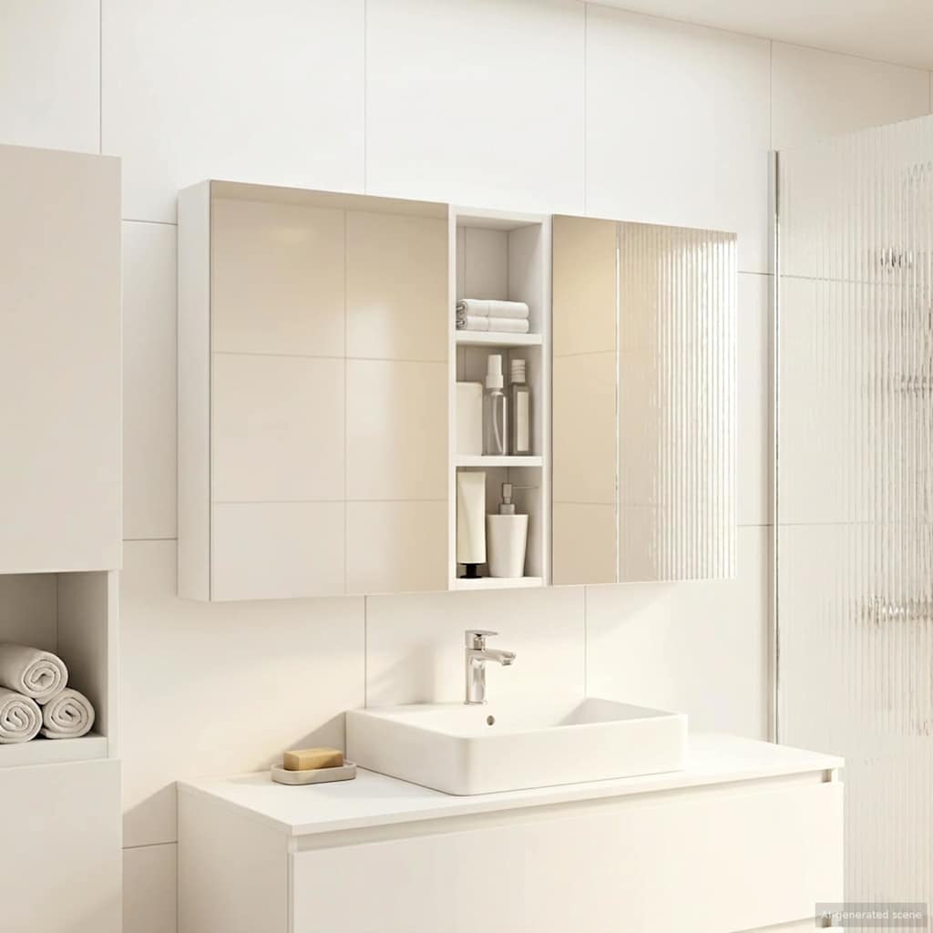 Juego de Muebles de Baño con estante 3 pcs 100 x 10,5 x 50 cm