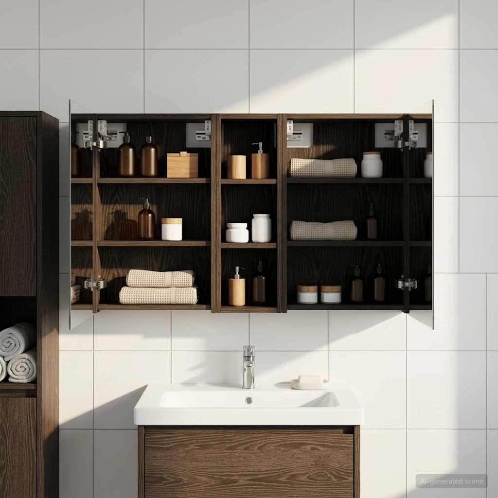 Juego de Muebles de Baño con estante 3 pcs 100 x 10,5 x 50 cm