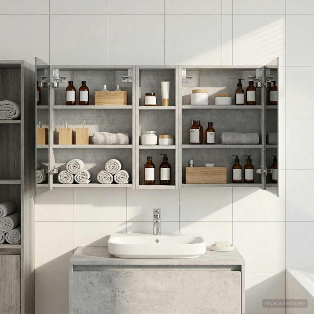 Juego de Muebles de Baño con estante 3 pcs 100 x 10,5 x 50 cm