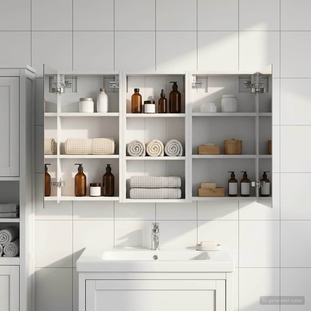 Juego de Muebles de Baño con estante 3 pcs 100 x 10,5 x 50 cm