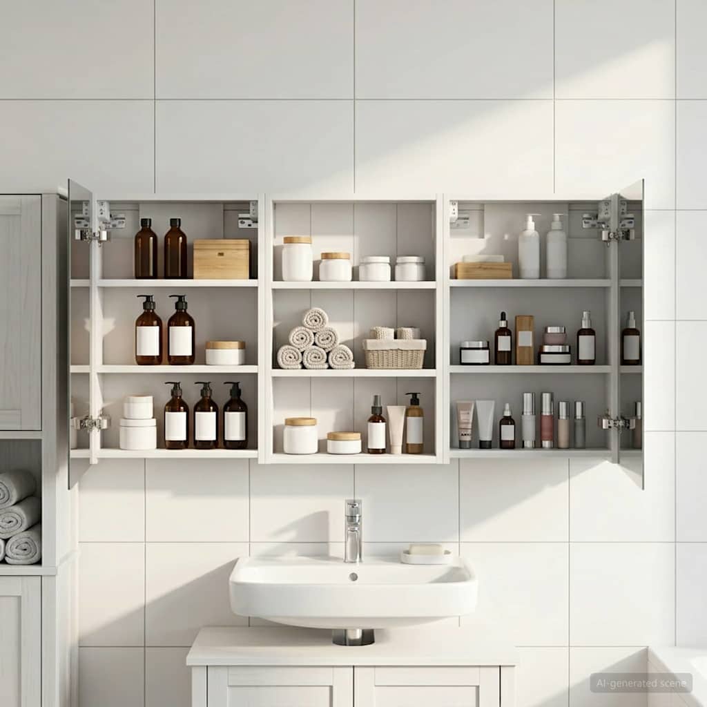 Juego de Muebles de Baño con estante 3 pcs 100 x 10,5 x 50 cm