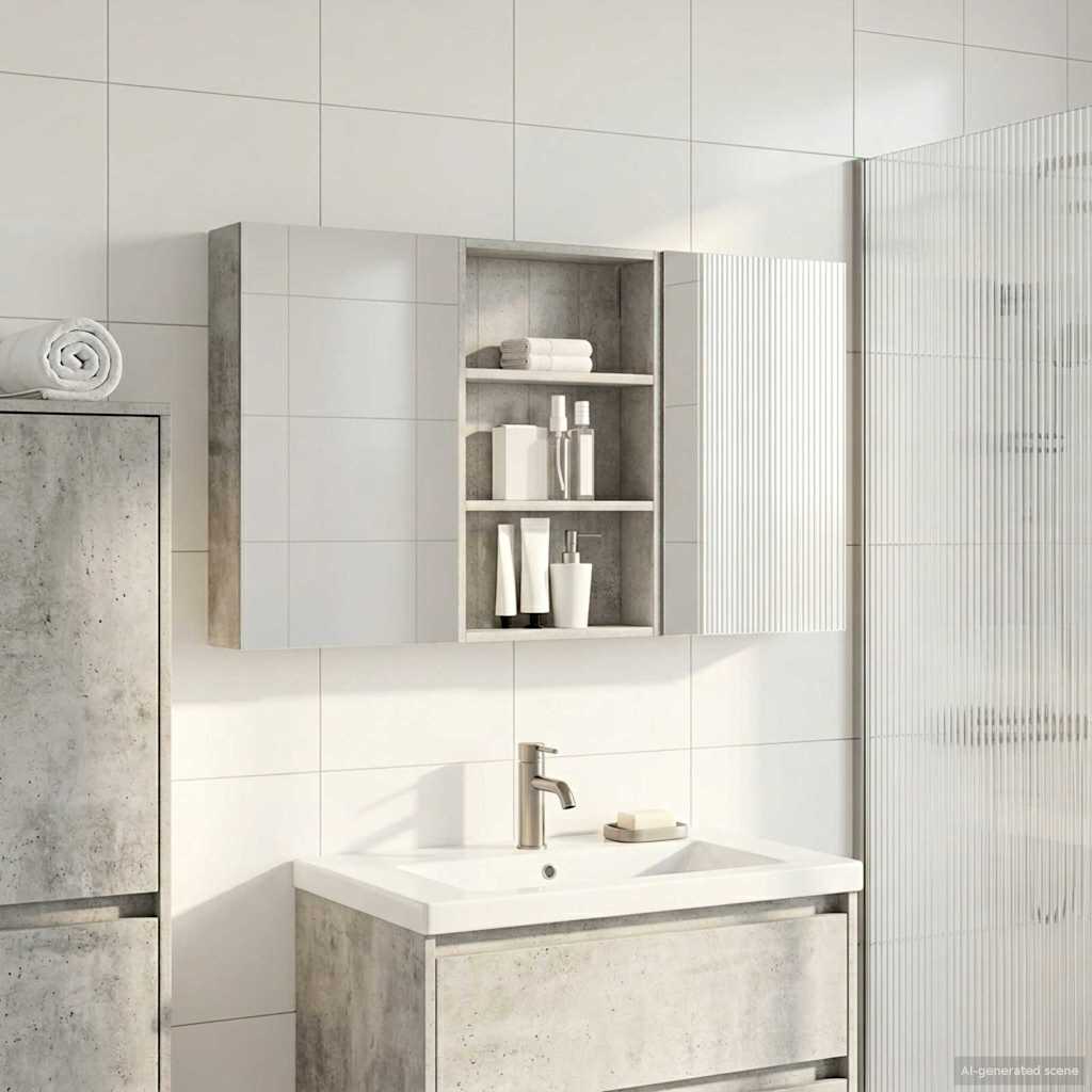 Juego de Muebles de Baño con estante 3 pcs 100 x 10,5 x 50 cm