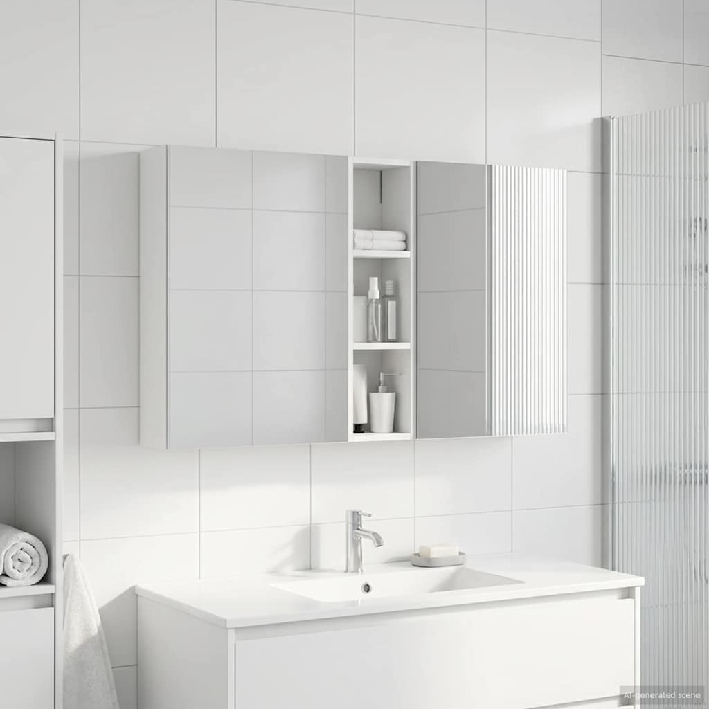 Juego de Muebles de Baño con estante 3 pcs 100 x 10,5 x 50 cm