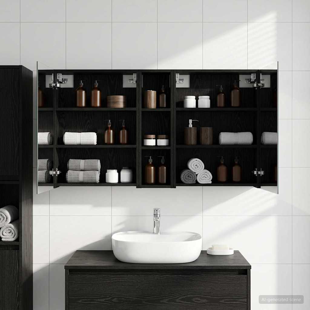 Juego de Muebles de Baño con estante 3 pcs 100 x 10,5 x 50 cm